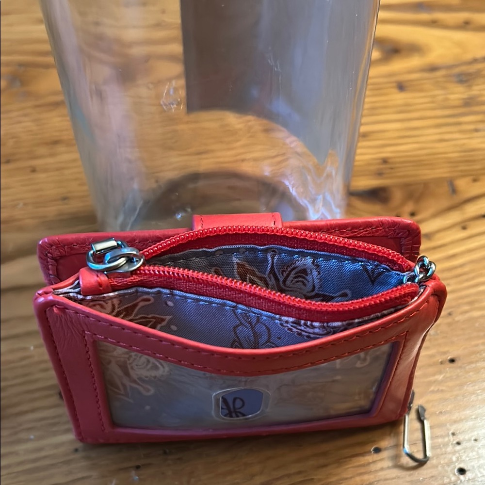 HOBO Red Leather Key & Card Holder with Silver Hardware - Picture 4 of 4